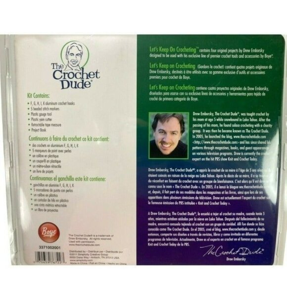 Crochet Kit Boye The Dude Let's Keep On Crocheting Kit #3371002001 Sealed - Picture 4 of 7